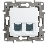 Розетка компьютерная двойная (информационная) RJ45 Кат.6 UTP, цвет белый (арт. 672255)