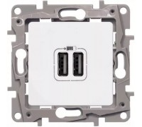 Зарядное устройство с двумя USB разъёмами, цвет белый (арт.672294)