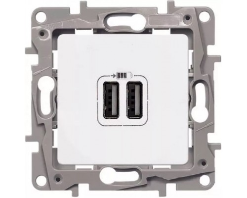 Зарядное устройство с двумя USB разъёмами, цвет белый (арт.672294)