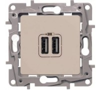 Розетка компьютерная (информационная) RJ45 двойная Кат.6 UTP, цвет слоновая кость (арт. 672354)