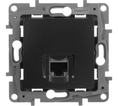 Розетка компьютерная (информационная) RJ45 Кат.5 UTP, цвет антрацит (арт. 672641)