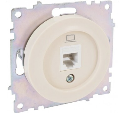 Розетка компьютерная одиночная RJ45 категория 5е, цвет: Бежевый (арт. 1E20701301)