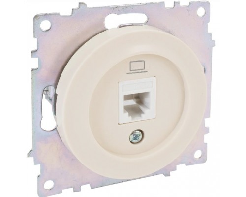 Розетка компьютерная одиночная RJ45 категория 5е, цвет: Бежевый (арт. 1E20701301)