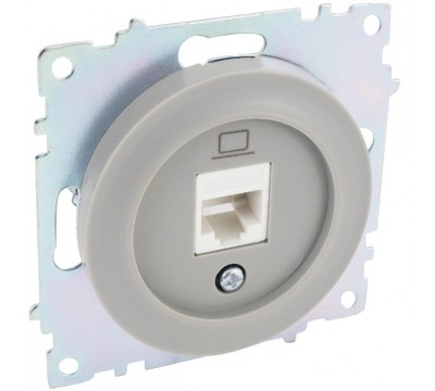 Розетка компьютерная одиночная RJ45 категория 5е, цвет: Серый (арт. 1E20701302)