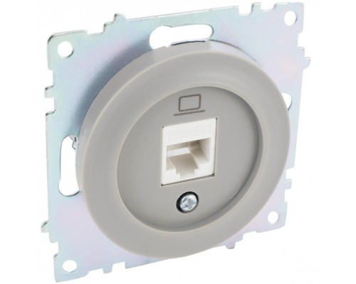 Розетка компьютерная одиночная RJ45 категория 5е, цвет: Серый (арт. 1E20701302)