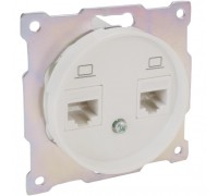 Розетка двойная компьютерная RJ45 категория 5e, цвет: Белый (арт. 1E20901300)
