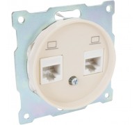Розетка двойная компьютерная RJ45 категория 5e, цвет: Бежевый (арт. 1E20901301)