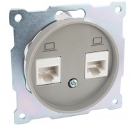 Розетка двойная компьютерная RJ45 категория 5e, цвет: Серый (арт. 1E20901302)