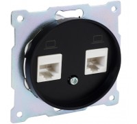 Розетка двойная компьютерная RJ45 категория 5e, цвет: Чёрный (арт. 1E20901303)