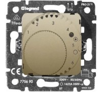Термостат для тёплого пола со светодиодом LED, 16А, НО контакт, с лицевой панелью, цвет: Titanium (арт. 775690)