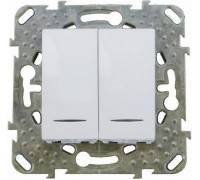 Выключатель Schneider Electric Unica двухклавишный, с индикацией, цвет белый (арт. MGU5.0101.18NZD)