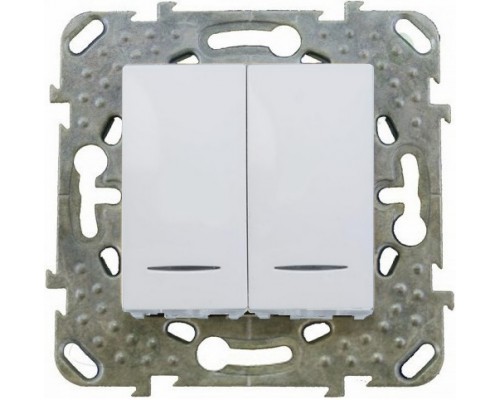 Выключатель Schneider Electric Unica двухклавишный, с индикацией, цвет белый (арт. MGU5.0101.18NZD)