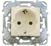 Розетка Schneider Electric Unica с заземлением (винтовой зажим), цвет слоновая кость (арт. MGU5.036.25ZD)