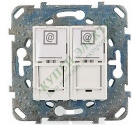 Розетка Schneider Electric Unica компьютерная двойная RJ45 кат. 5Е, с полем для надписи, цвет белый (арт. MGU5.2020.18ZD)