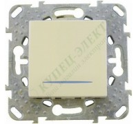 Переключатель Schneider Electric Unica одноклавишный (сх.6+6), с индикацией, цвет слоновая кость (арт. MGU5.203.25NZD)