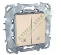 Выключатель Schneider Electric Unica для жалюзи нажимной, цвет слоновая кость (арт. MGU5.207.25ZD)