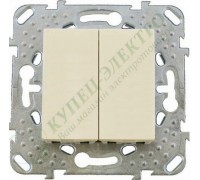 Выключатель Schneider Electric Unica двухклавишный (сх.5), цвет слоновая кость (арт. MGU5.211.25ZD)