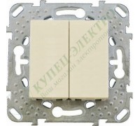 Переключатель Schneider Electric Unica двухклавишный (сх.6+6), цвет слоновая кость (арт. MGU5.213.25ZD)