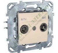 Розетка Schneider Electric Unica проходная R/TV/SAT, цвет слоновая кость (арт. MGU5.456.25ZD)