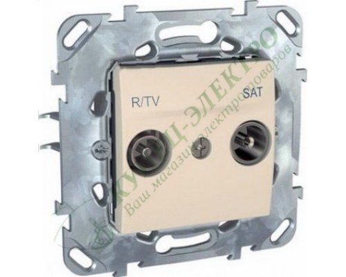 Розетка Schneider Electric Unica проходная R/TV/SAT, цвет слоновая кость (арт. MGU5.456.25ZD)