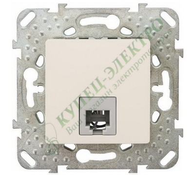 Розетка Schneider Electric Unica телефонная RJ11 (4 контакта), цвет слоновая кость (арт. MGU5.492.25ZD)
