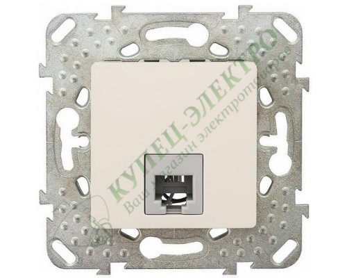 Розетка Schneider Electric Unica телефонная RJ11 (4 контакта), цвет слоновая кость (арт. MGU5.492.25ZD)