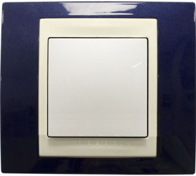 Рамка Schneider Electric Unica Хамелеон, 1 пост, цвет: индиго/слоновая кость (арт. MGU6.002.542)
