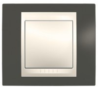 Рамка Schneider Electric Unica Хамелеон, 1 пост, цвет: какао/слоновая кость (арт. MGU6.002.571)