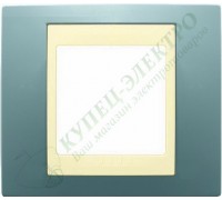 Рамка Schneider Electric Unica Хамелеон, 1 пост, цвет: синий/слоновая кость (арт. MGU6.002.573)