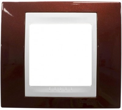 Рамка Schneider Electric Unica Хамелеон, 1 пост, цвет: терракотовый/белый (арт. MGU6.002.851)