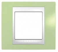 Рамка Schneider Electric Unica Хамелеон, 1 пост, цвет:зелёное яблоко/белый (арт. MGU6.002.863)
