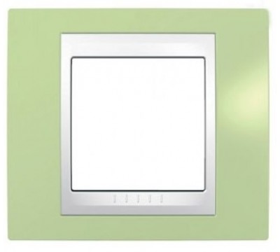 Рамка Schneider Electric Unica Хамелеон, 1 пост, цвет:зелёное яблоко/белый (арт. MGU6.002.863)