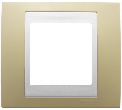 Рамка Schneider Electric Unica Хамелеон, 1 пост, цвет: песчаный/белый (арт. MGU6.002.867)