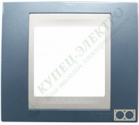 Рамка Schneider Electric Unica Хамелеон горизонтальная, 2 поста, цвет: голубой лёд/белый (арт. MGU6.004.854)