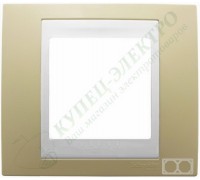 Рамка Schneider Electric Unica Хамелеон горизонтальная, 2 поста, цвет: песчаный/белый (арт. MGU6.004.867)