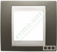Рамка Schneider Electric Unica Хамелеон горизонтальная, 3 поста, цвет: шампань/белый (арт. MGU6.006.824)