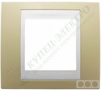 Рамка Schneider Electric Unica Хамелеон горизонтальная, 3 поста, цвет: песчаный/белый (арт. MGU6.006.867)