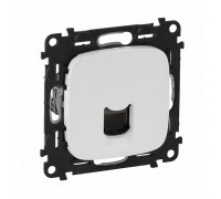 Valena ALLURE Информационная розетка одиночная RJ45 Кат.6 UTP, с лицевой панелью. Цвет: Белый (арт. 753042+755415)