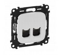 Valena ALLURE Информационная розетка двойная RJ45 Кат.6 UTP, с лицевой панелью. Цвет: Белый (арт. 753043+755425)