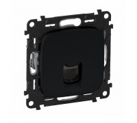 Valena ALLURE Информационная розетка одиночная RJ45 Кат.6 UTP, с лицевой панелью. Цвет: Антрацит (арт. 753042+755418)