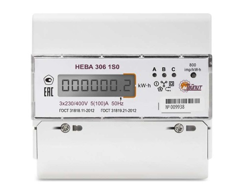 Счетчик НЕВА 306 3ф 5-100А 1 класс точн. ЖКИ Тайпит 6056055