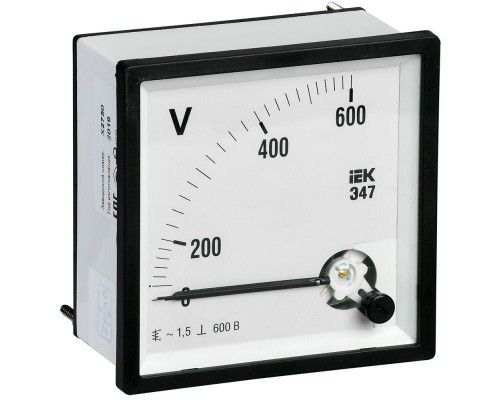 Вольтметр Э47 72х72мм 600В кл. точн. 1.5 IEK IPV10-6-0600-E