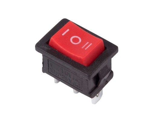 Выключатель клавишный 250В 6А (3с) ON-OFF-ON красн. с нейтралью Mini (RWB-205; SC-768) REXANT 36-2144
