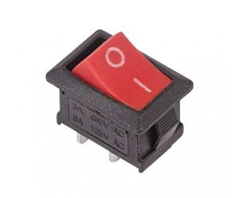 Выключатель клавишный 250В 6А (2с) ON-OFF красн. Mini (RWB-201 SC-768) Rexant 36-2111