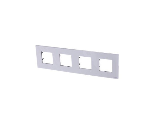 Рамка 4-м 8мод.Zenit серебристый ABB 2CLA227400N1301
