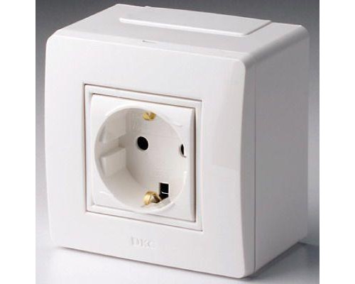 Коробка 1-м ОП PDD-N60 16А IP00 с заземл. с силовой роз. BRAVA 2мод. бел. DKC 10482