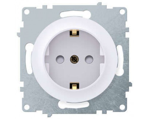 Механизм розетки 1-м СП Florence 16А IP20 с заземл. винт. контакты защ. шторки бел. 1E10101300 OneKeyElectro 2172764