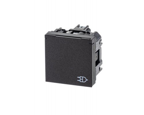 Механизм розетки 1-м СП 2мод. Zenit 16А IP21 250В с заземл. Schuko защ. шторки с крышкой антрацит ABB 2CLA228810N1801