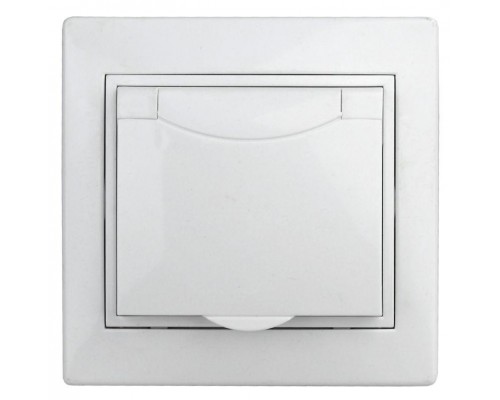 Розетка 1-м СП Plano 1Э-207-01 16А IP20 250В 2P+E Schuko защ. шторки защ. крышка без лапок бел. Intro Б0038832