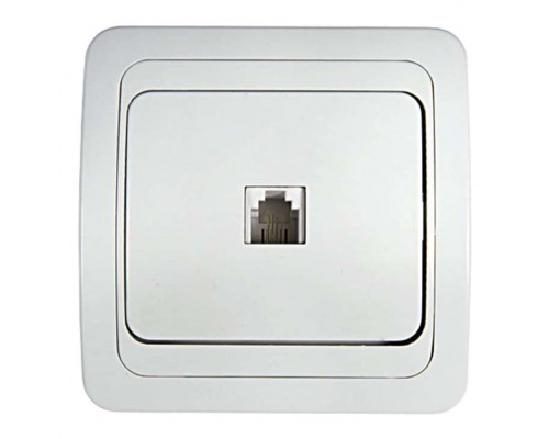 Розетка телефонная 1-м СП Classico 2034 16А IP20 бел. ASD / IN HOME 4690612000404